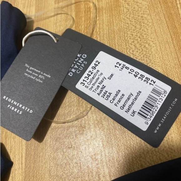 Seafolly One Shoulder Top High Leg Cheeky Bottom Bikini NWT size 6 & 8 - Picture 9 of 10